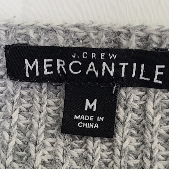 J. Crew Mercantile women's gray v-neck cable knit sweater, Sz M (PTP 19 in) - Picture 4 of 6